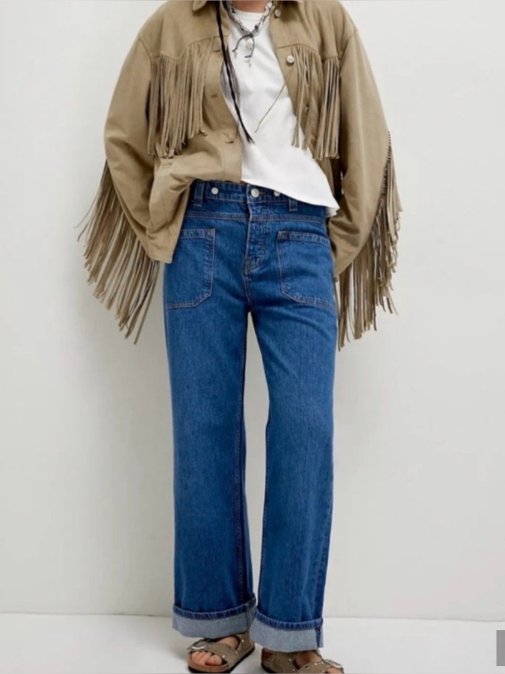 Free People We The Free Palmer Wide Leg Jeans/Tunnel Vision